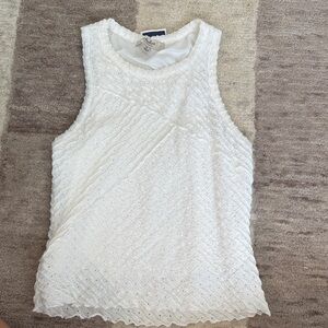 Elegant White Textured Tank Top